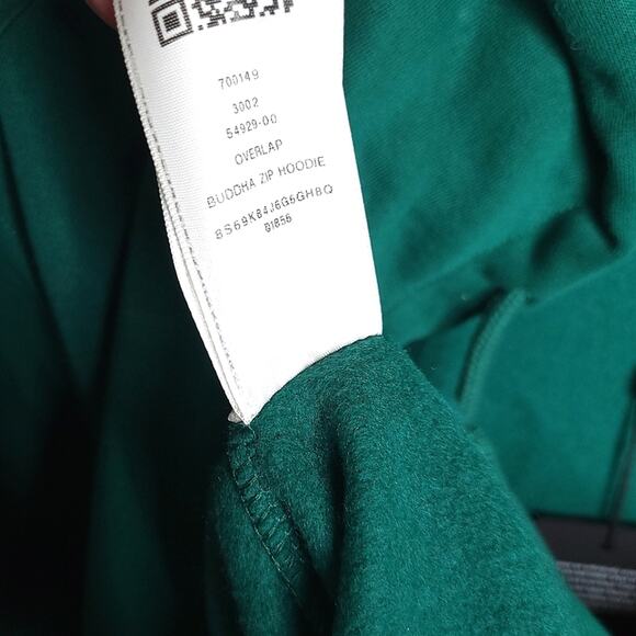 NWT True Religion Buddha Fleece Jacket Green Overlap Full Zip Hoodie Medium New - Picture 7 of 10